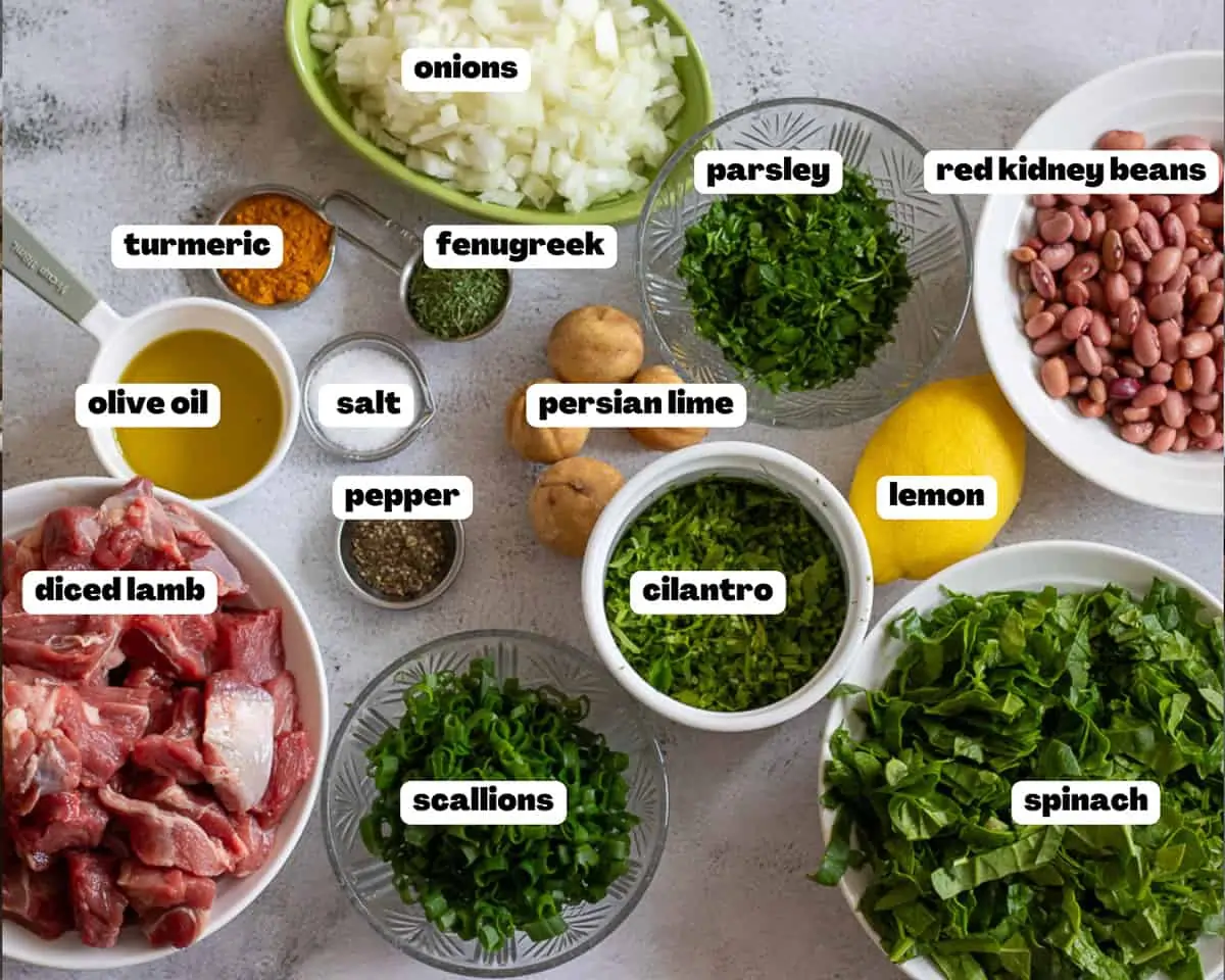 ghormeh-sabzi ingredients